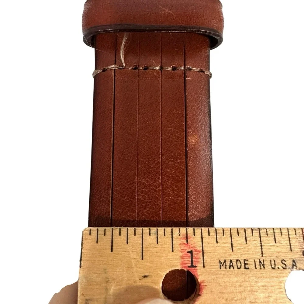 Johnston & Murphy Belt Leather‎ Brown Solid Brass Buckle Aniline Kipskin Size 40